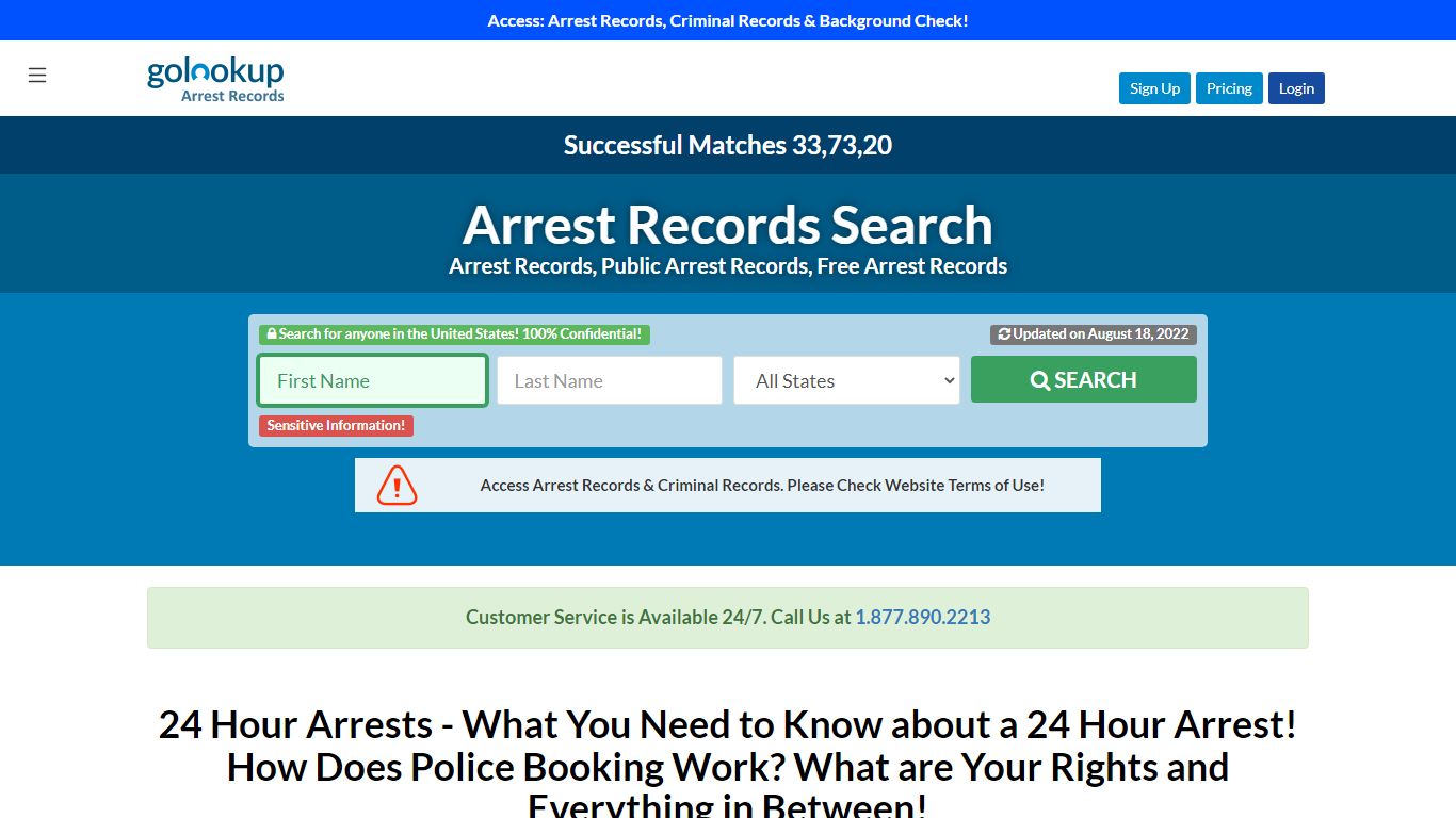 24 Hour Arrest, 24 Hour Arrest List - GoLookUp